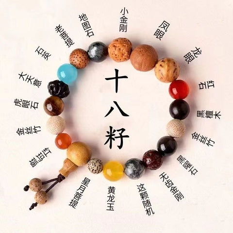 18-Samen-Armband mit Stern und Mond des Geburtsjahres, Bodhi-Buddha-Perle m3331279