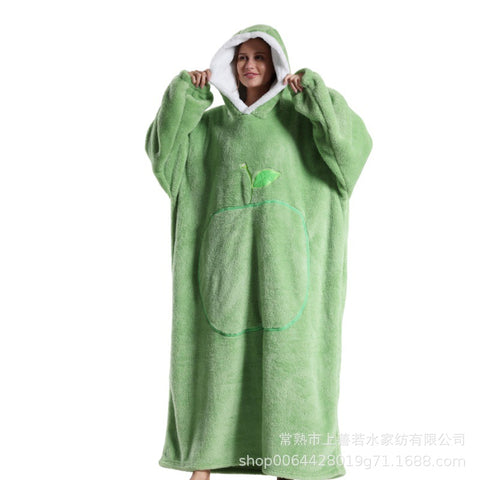 Hooded lazy couple loungewear new comfortable cotton lint lazy blanket can wear blanket m302151