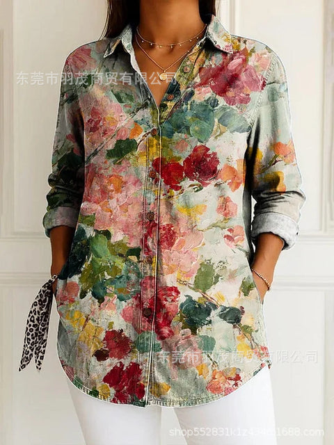 Long Sleeve Button Shirt Line Button Shirt m303196