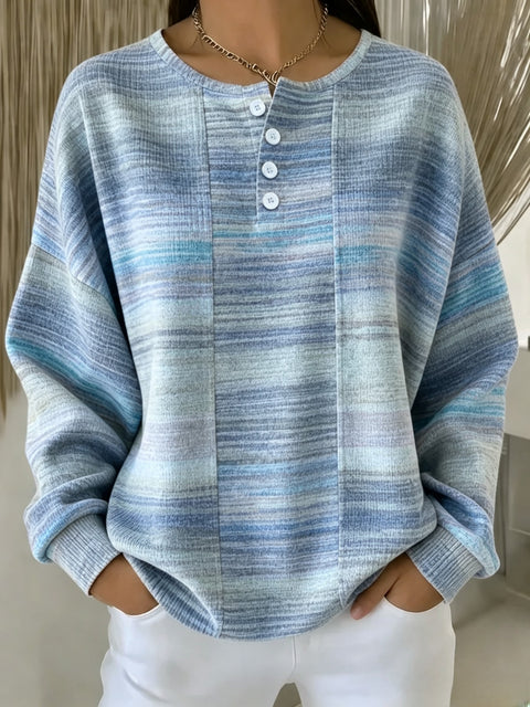 Delicate plaid fashion print women's button sweater FF303387