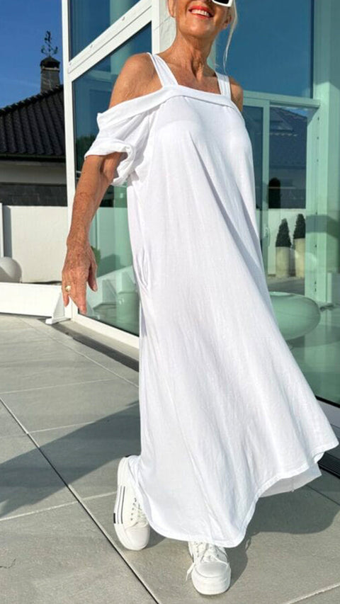 Independent Station Hot Sale Ladies Sling Loose Long Skirt Cotton m302045