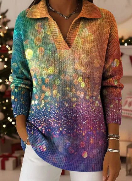 Polo neck sweater loose and thin long sleeve pullover FF303431 03