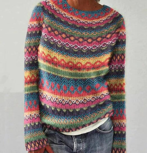 Neuer Pullover mit Rundhalsausschnitt, farblich passender, lockerer, modischer Pullover, Strickpullover m300454 