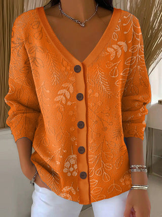 3D Digital Printed Women's Shoulder Cardigan Sweater FF303400