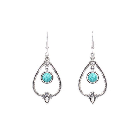 Boucles d'oreilles géométriques en alliage pour femmes, vacances à la plage, acrylique, turquoise, texture, m5010555