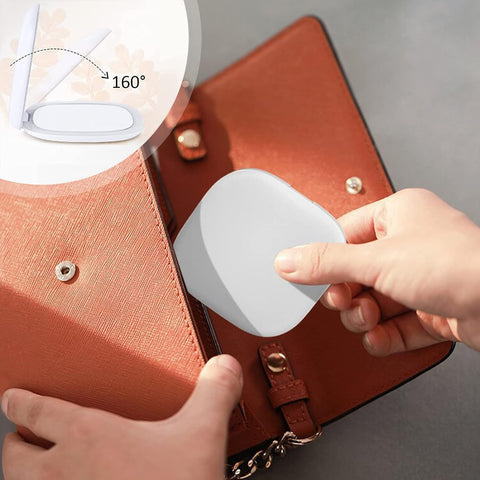 Tragbarer LED-Kosmetikspiegel, doppelseitig, mit Licht, Taschenspiegel, Geschenkspiegel, M3330714