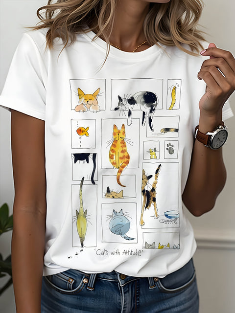 Women's Crew Neck Short Sleeve Casual Fashion Top m302607