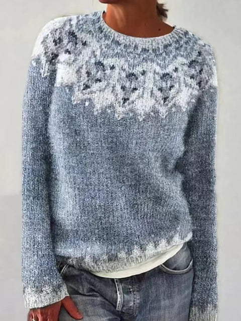 Neuer Pullover mit Rundhalsausschnitt, farblich passender, lockerer, modischer Pullover, Strickpullover m300454 