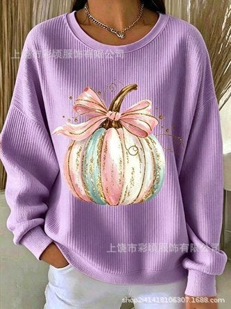 Autumn shoulder crew neck sweater 3D digital printing crew neck FF303419