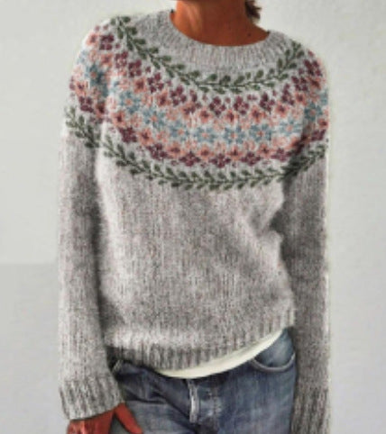 Neuer Pullover mit Rundhalsausschnitt, farblich passender, lockerer, modischer Pullover, Strickpullover m300454 