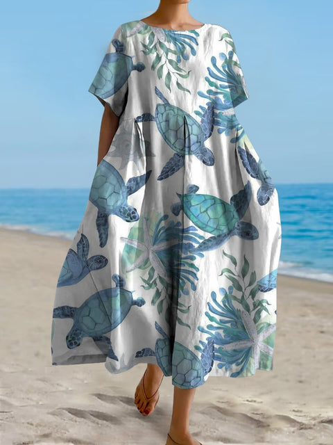 3D digital printing women's casual fashion plus size short-sleeved dress m302781