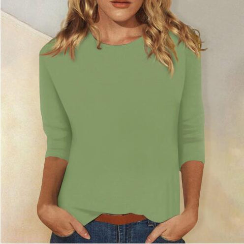 Einfarbiges T-Shirt mit Rundhalsausschnitt und Aufdruck m300770 