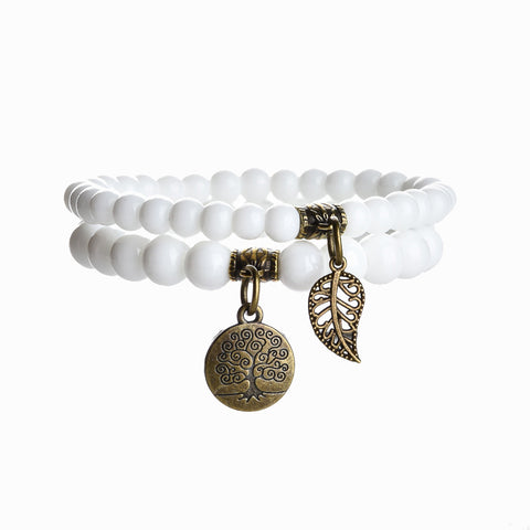Baum des Lebens Blatt Anhänger Set Armband Bunte Tiger Auge Amethyst Achat Armband m3331289