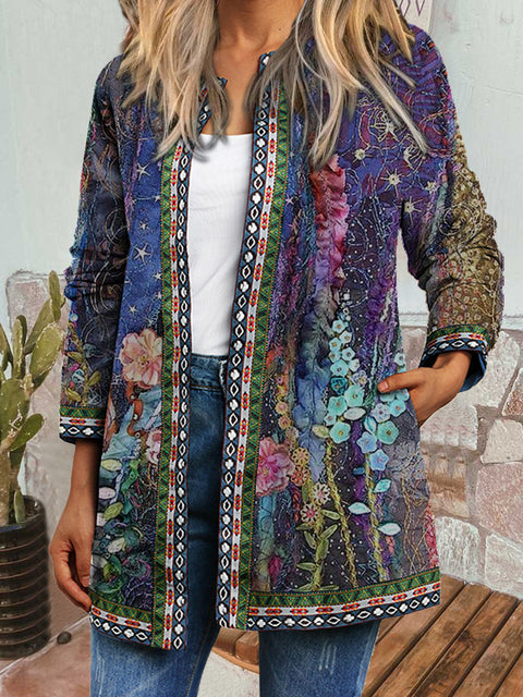 Autumn and winter retro ethnic style print jacket cardigan m303251 05