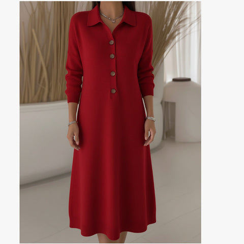 Autumn and winter lazy wind over the knee sweater dress women's long knitted sweater m302099