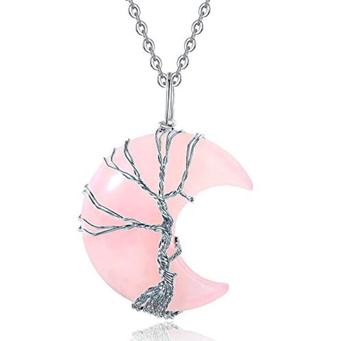 Pendentif arbre de vie en améthyste naturelle, bijou arbre de fortune en cristal m3331252