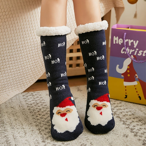 Christmas stockings children floor socks adult winter fleece snow socks FF3332043