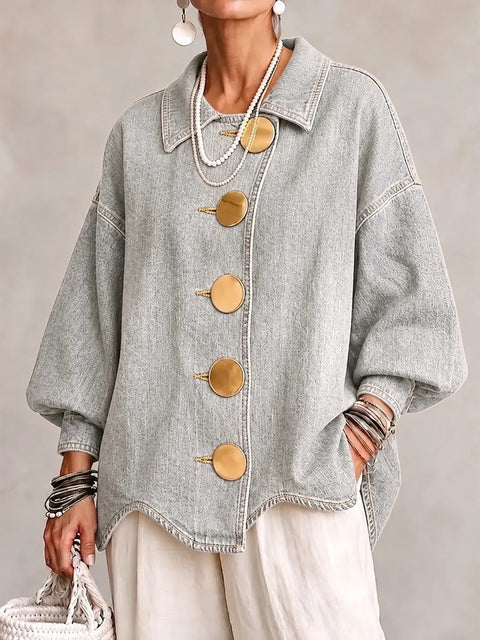 Autumn and winter women's fashion loose lapel long-sleeved jacket FF303445