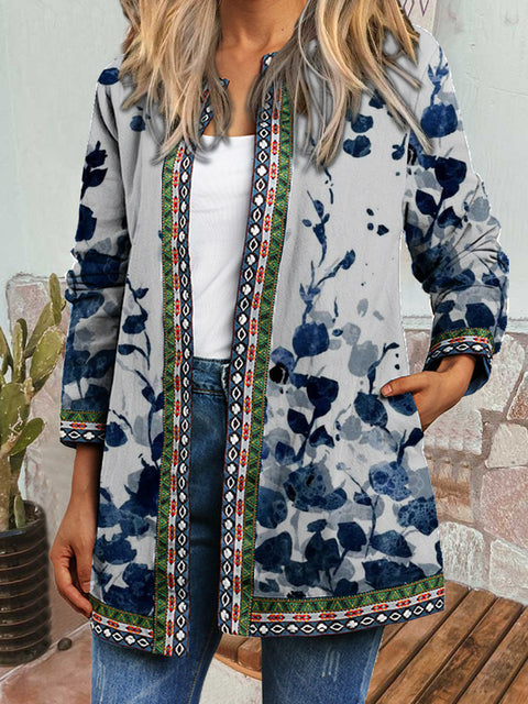 Autumn and winter retro ethnic style print jacket cardigan m303251 02