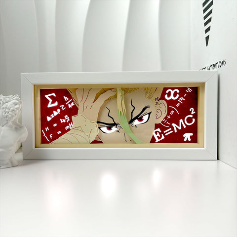 Dr.STONE anime Ishigami Senkuu Paper Carving Lamp Photo Frame