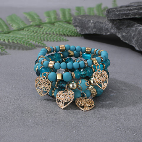 Neues böhmisches Armband, kreatives Quasten-Mehrschicht-Perlenarmband m3331286