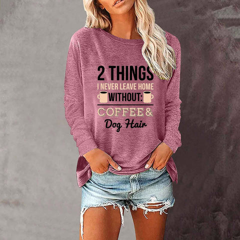 T-shirt ample à manches longues et col rond pour femme, imprimé commerce extérieur, M300920 