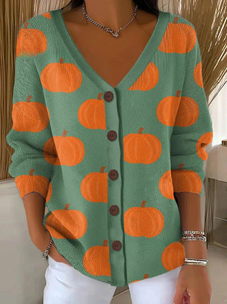 3D Digital Printed Women's Shoulder Cardigan Sweater FF303400