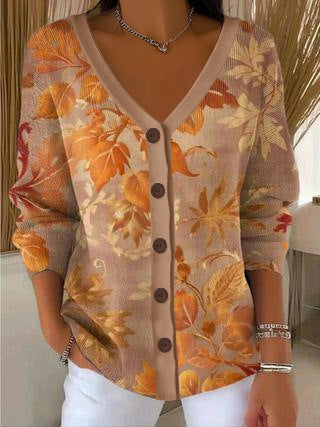 3D Digital Printed Women's Shoulder Cardigan Sweater FF303400
