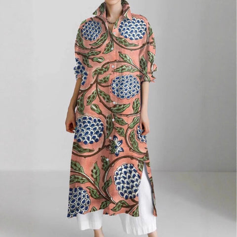 Casual abstract 3D printing autumn and winter long sleeve slit lining m303182