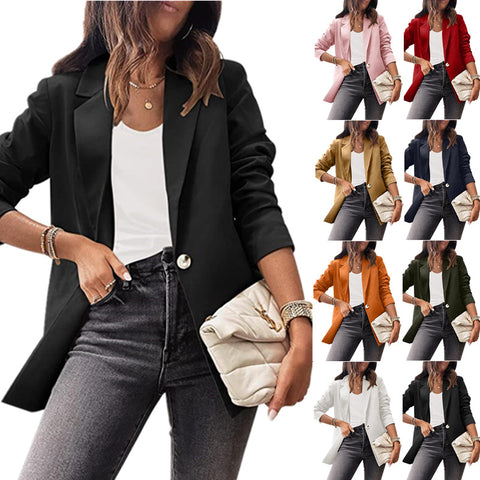 Frauen einfarbig casual lange ärmeln kleinen anzug OL temperament professionelle dünne top m300430 