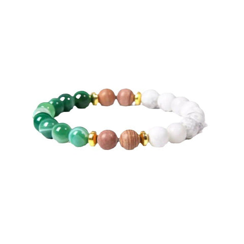 Naturstein Weißkiefer Goldscheibe Armband Armband m3331273