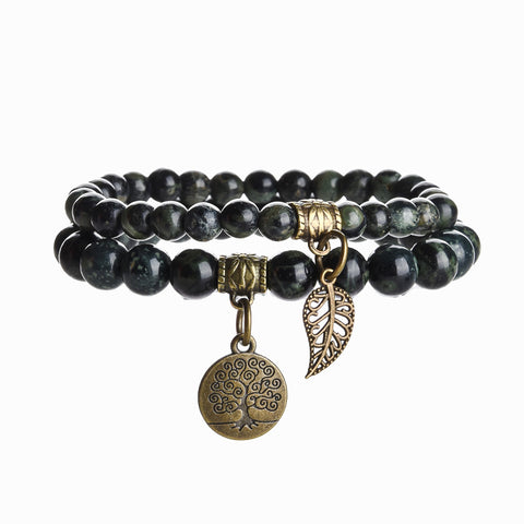 Baum des Lebens Blatt Anhänger Set Armband Bunte Tiger Auge Amethyst Achat Armband m3331289