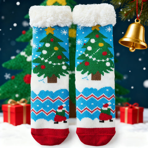 Christmas stockings children floor socks adult winter fleece snow socks FF3332043