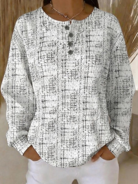 Crew neck 4 buckle spring and autumn fashion pattern 3D printing casual loose women's sweater FF303411 02