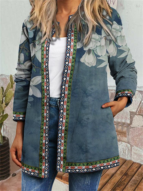 Autumn and winter retro ethnic style print jacket cardigan m303251 03