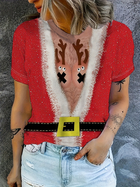 Women's Crew Neck Short Sleeve Casual Fashion Top m302607