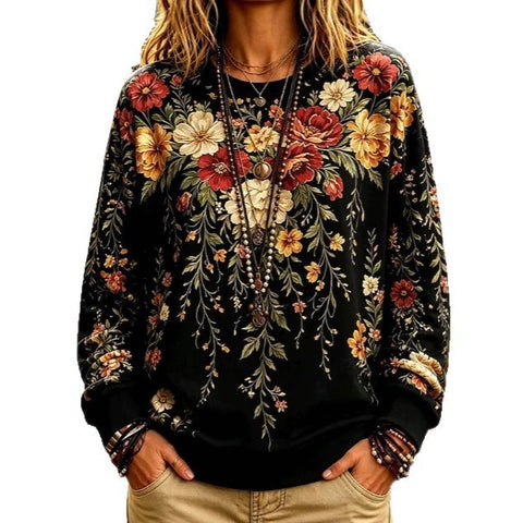 Autumn and winter crew neck 3D printed long-sleeved comfortable casual sweater FF303398