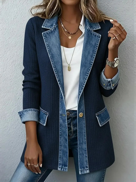 New women's clothing fashionable and elegant slim-fitting long-sleeved splicing jacket m303210