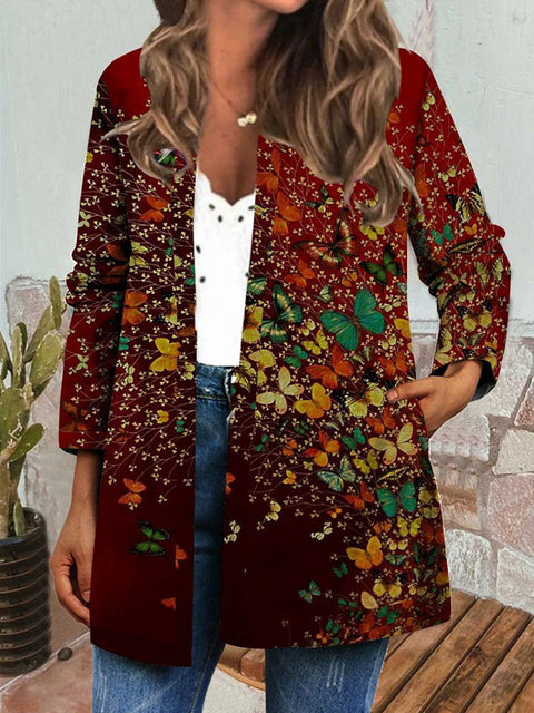 Autumn and winter retro ethnic style print jacket cardigan m303251 01