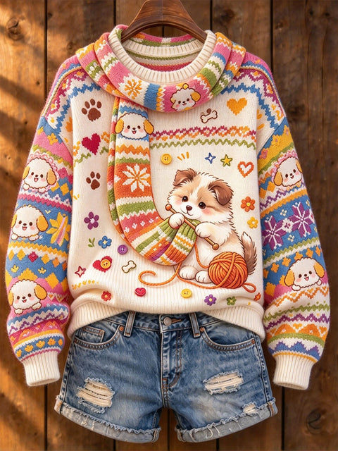 Huacai woolen sweater women sweater cartoon digital printing FF303420