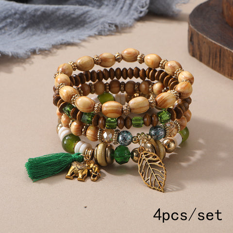 Neues böhmisches Armband, kreatives Quasten-Mehrschicht-Perlenarmband m3331286