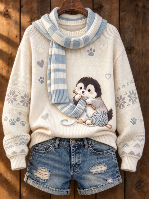 Huacai woolen sweater women sweater cartoon digital printing FF303420