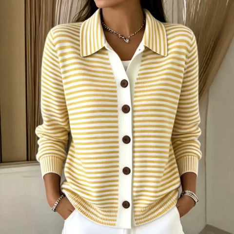 Knitted striped sweater cardigan jacket m303216