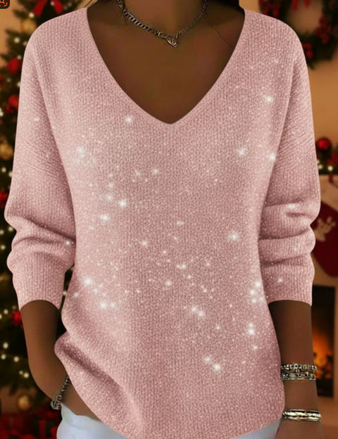 New V-neck long-sleeved pullover 3D digital printing Valentine's Day women's top T-shirt m302419