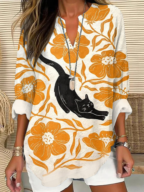 Pull ample à col rond et imprimé pour femme, grande taille, décontracté, T m301359 