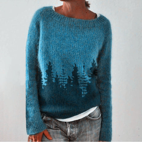 Rundhalsausschnitt, farblich passender, lockerer, modischer Pullover, Strickpullover m300485 
