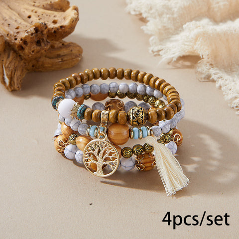 Neues böhmisches Armband, kreatives Quasten-Mehrschicht-Perlenarmband m3331286