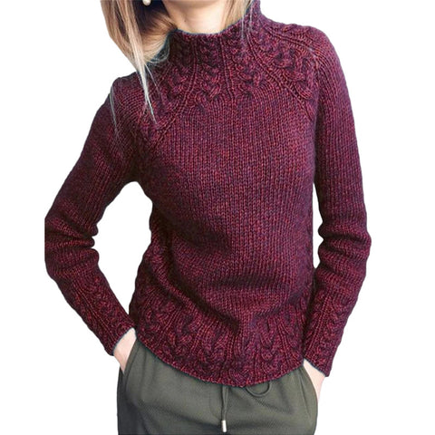 Damenpullover einfarbig Twist Pullover gestrickt m300504 