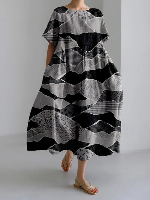 3D imitation cotton pull frame craft women's pendulum dress m301038