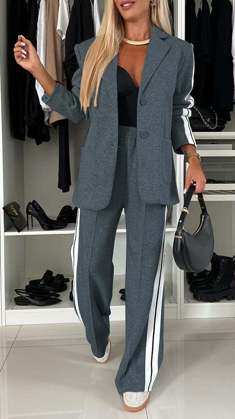 Autumn and winter women's long-sleeved lapel casual suit suit m301577